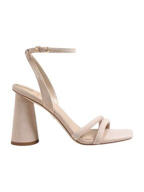 Sam Edelman KIA BLOCK HEEL SANDAL in Suede Cappuccino Nude NEW IN BOX